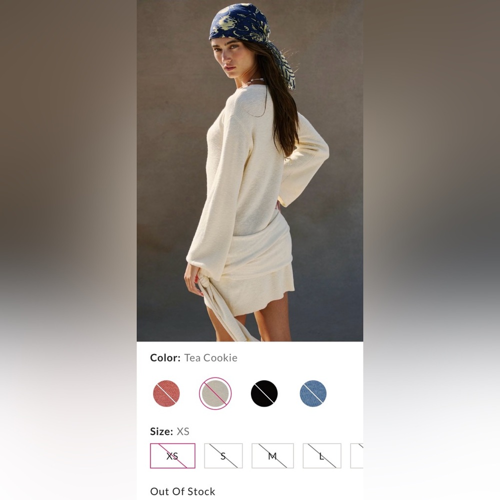 Free People - Free-est ~ Spencer Fine Gauge Mini Dress ~ Neutral ~ NWT ~ XS - Picture 5 of 10